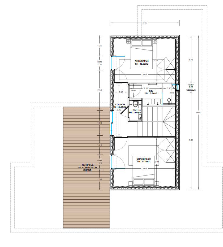 Plan ETAGE maison modulaire gujan mestras